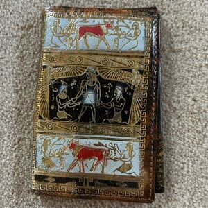 Brown and Gold Artistic Men's Wallet